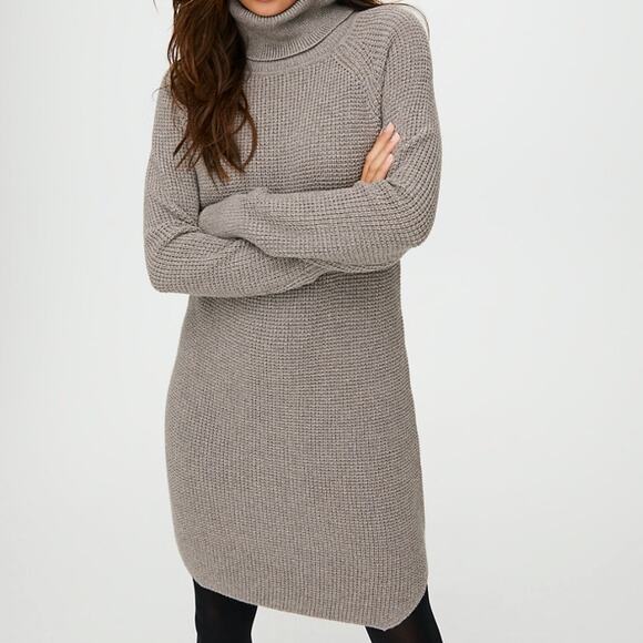 Wilfred Free Bianca Sweater Dress – Oatmeal – 100% Merino Wool – Size M - Picture 3 of 7